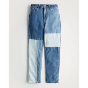 Hollister Ultra High Rise Mom Jeans Patchwork